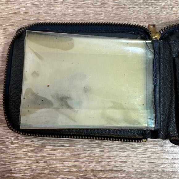 Vtg Morocco Grain American Leather Wallet Bird Floral Tooled Delicate Zip Around - Picture 4 of 10